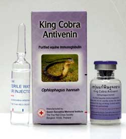 Snake Antivenom for King Cobra Venom, Red Cross Antivenin Treatment for Ophiopha